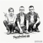 A sketch of the main characters from trainspo… — эскиз тату (№1750393397_0, 20.06.2025 04:23) — Tatufoto.com