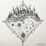 A dotwork tattoo design of the marauder’s map… — эскиз тату (№1750394149_0, 20.06.2025 04:35) — Tatufoto.com