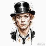 A trash polka portrait of alex from a clockwo… — эскиз тату (№1750394310_0, 20.06.2025 04:38) — Tatufoto.com