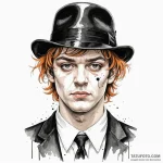 A trash polka portrait of alex from a clockwo… — эскиз тату (№1750394310_1, 20.06.2025 04:38) — Tatufoto.com