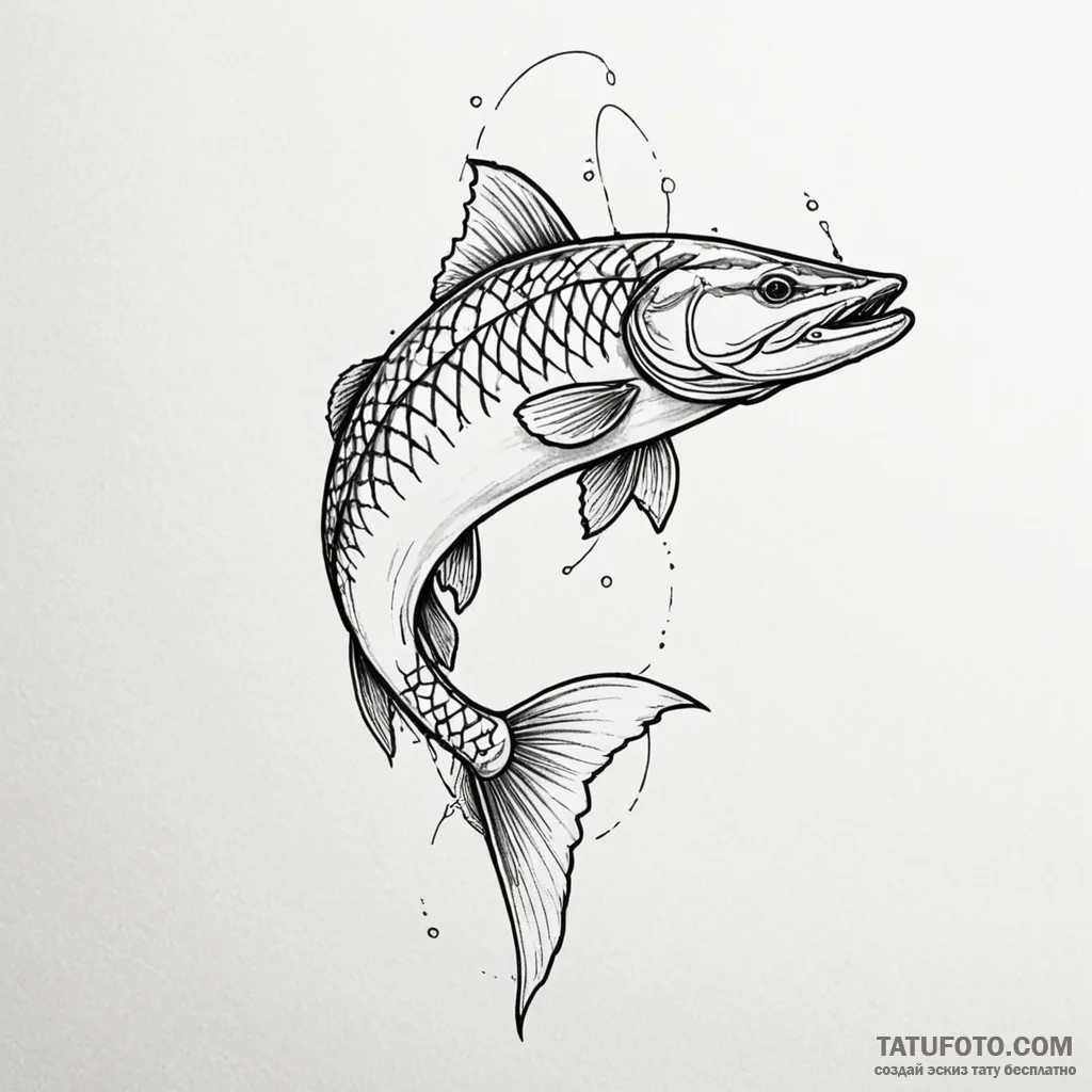 Pike - эскиз тату (№1750394468_0, 20.06.2025 04:41) — Tatufoto.com