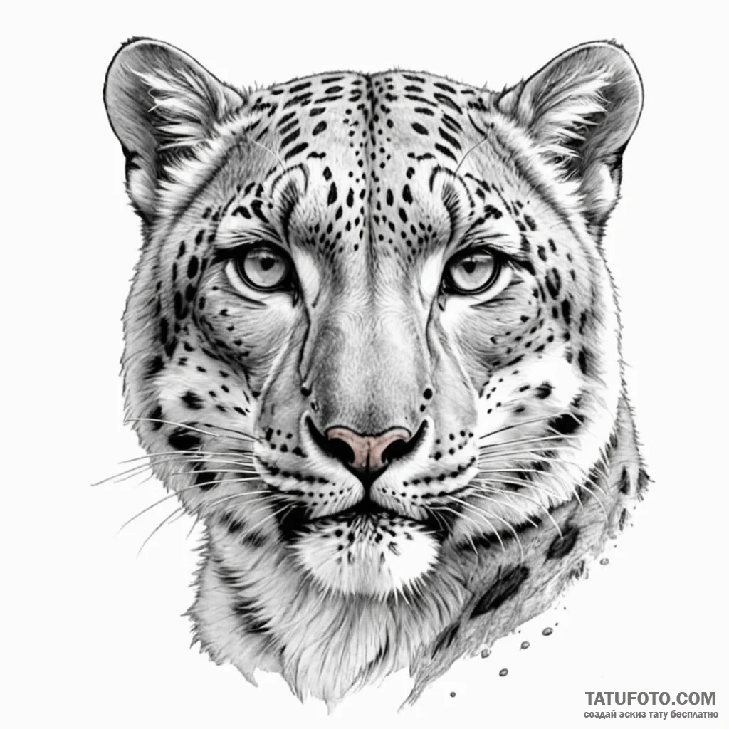 Snow leopard - эскиз тату (№1750395188_0, 20.06.2025 04:53) — Tatufoto.com
