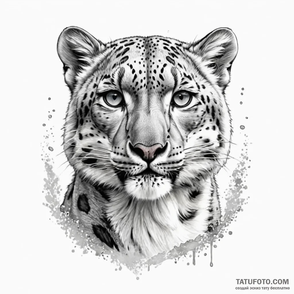 Snow leopard - эскиз тату (№1750395188_1, 20.06.2025 04:53) — Tatufoto.com