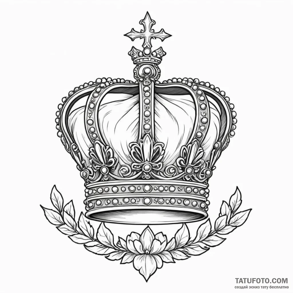 A linework tattoo of the imperial state crown... - эскиз тату (№1750395908_0, 20.06.2025 05:05) — Tatufoto.com