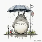 A watercolor sketch tattoo of totoro from my… — эскиз тату (№1750396065_1, 20.06.2025 05:07) — Tatufoto.com