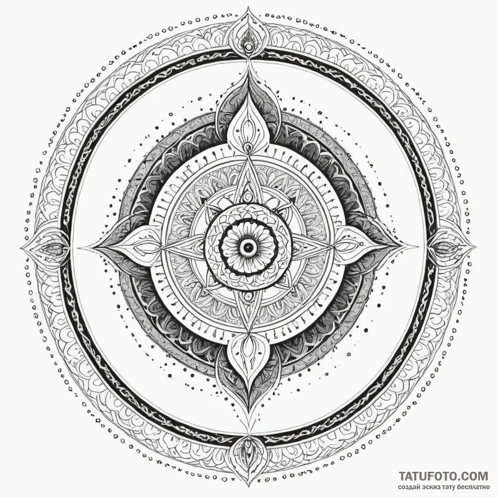 A dotwork mandala of the bene gesserit "fear... - эскиз тату (№1750396397_0, 20.06.2025 05:13) — Tatufoto.com