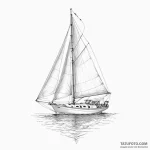 Sailboat — эскиз тату (№1750396811_0, 20.06.2025 05:20) — Tatufoto.com