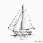 Sailboat — эскиз тату (№1750396811_1, 20.06.2025 05:20) — Tatufoto.com