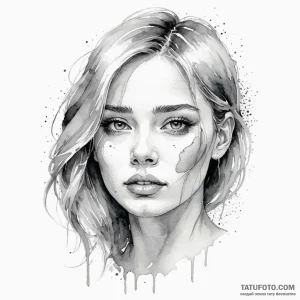 Watercolor sketch of luv, with a single, cold... - эскиз тату (№1750397538_0, 20.06.2025 05:32) — Tatufoto.com