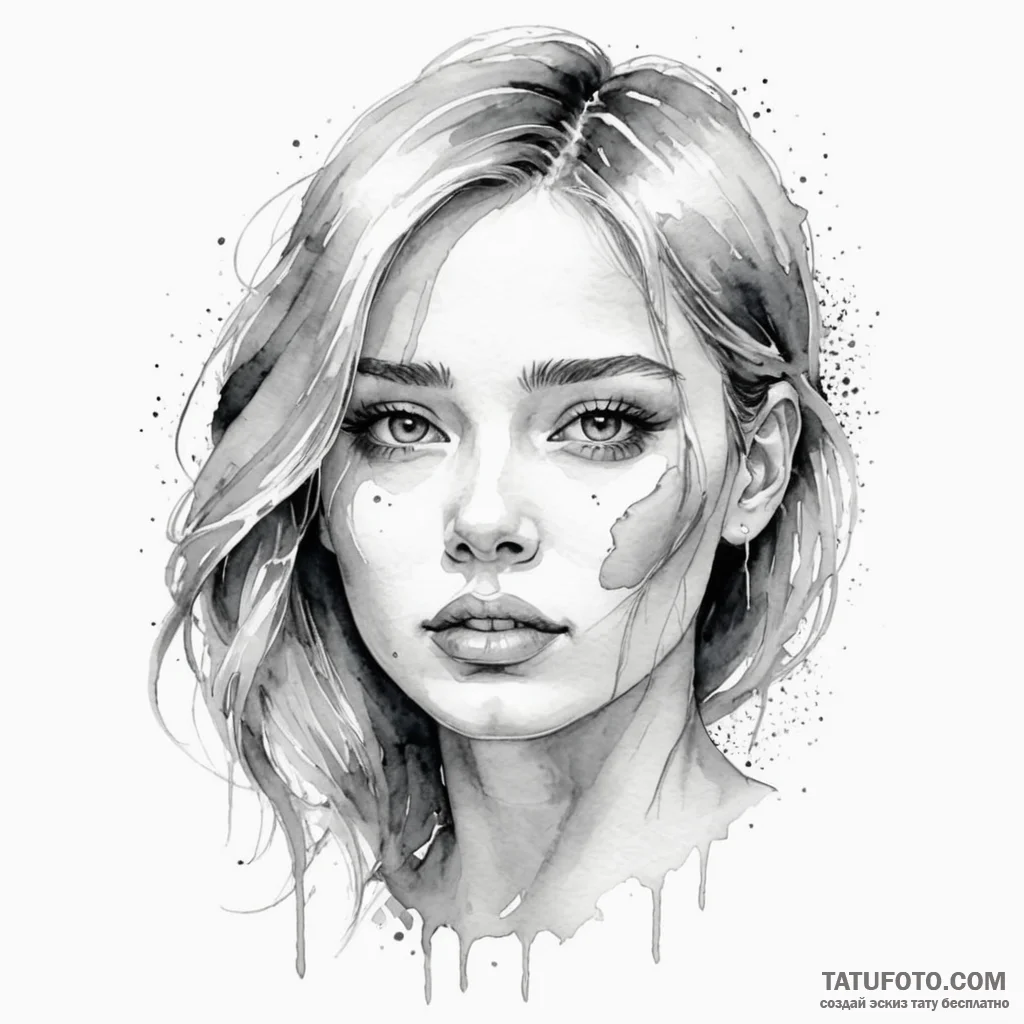 Watercolor sketch of luv, with a single, cold... - эскиз тату (№1750397538_0, 20.06.2025 05:32) — Tatufoto.com