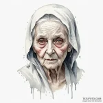 A watercolor sketch of the old woman ghost fr… — эскиз тату (№1750397776_0, 20.06.2025 05:36) — Tatufoto.com