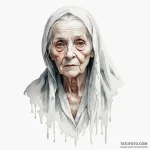 A watercolor sketch of the old woman ghost fr… — эскиз тату (№1750397776_1, 20.06.2025 05:36) — Tatufoto.com