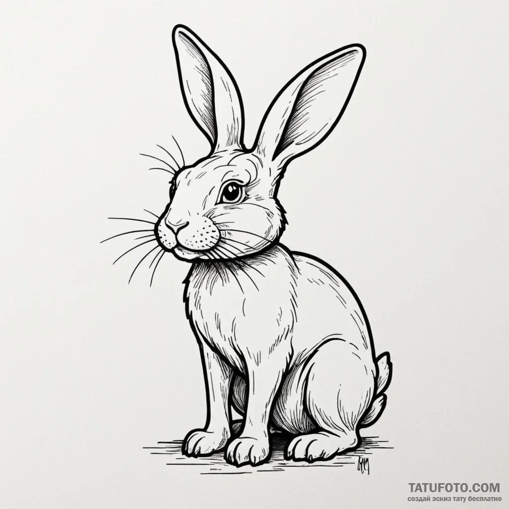 A linework tattoo of the killer rabbit from m... - эскиз тату (№1750397935_1, 20.06.2025 05:38) — Tatufoto.com