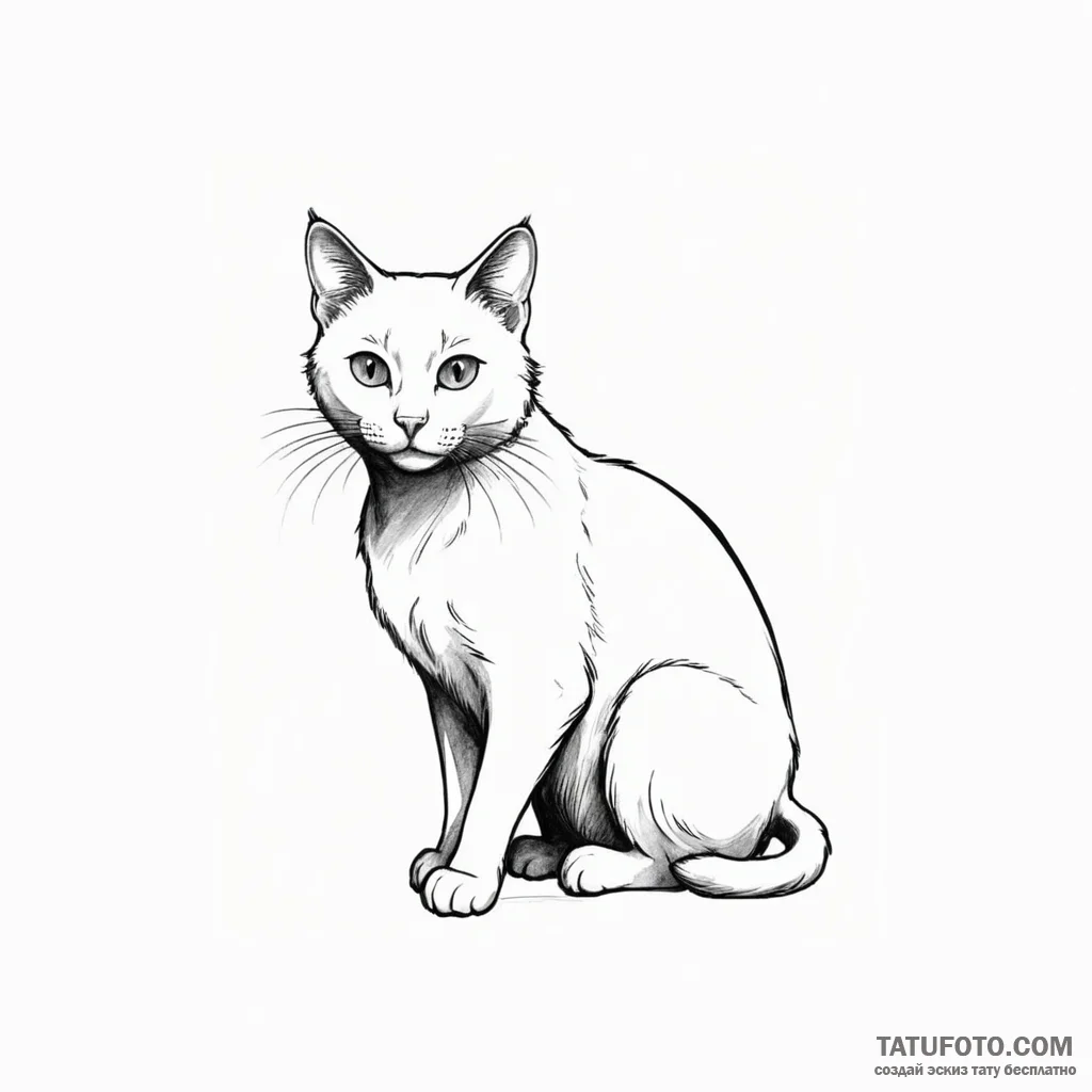 Black cat - эскиз тату (№1750398584_0, 20.06.2025 05:49) — Tatufoto.com
