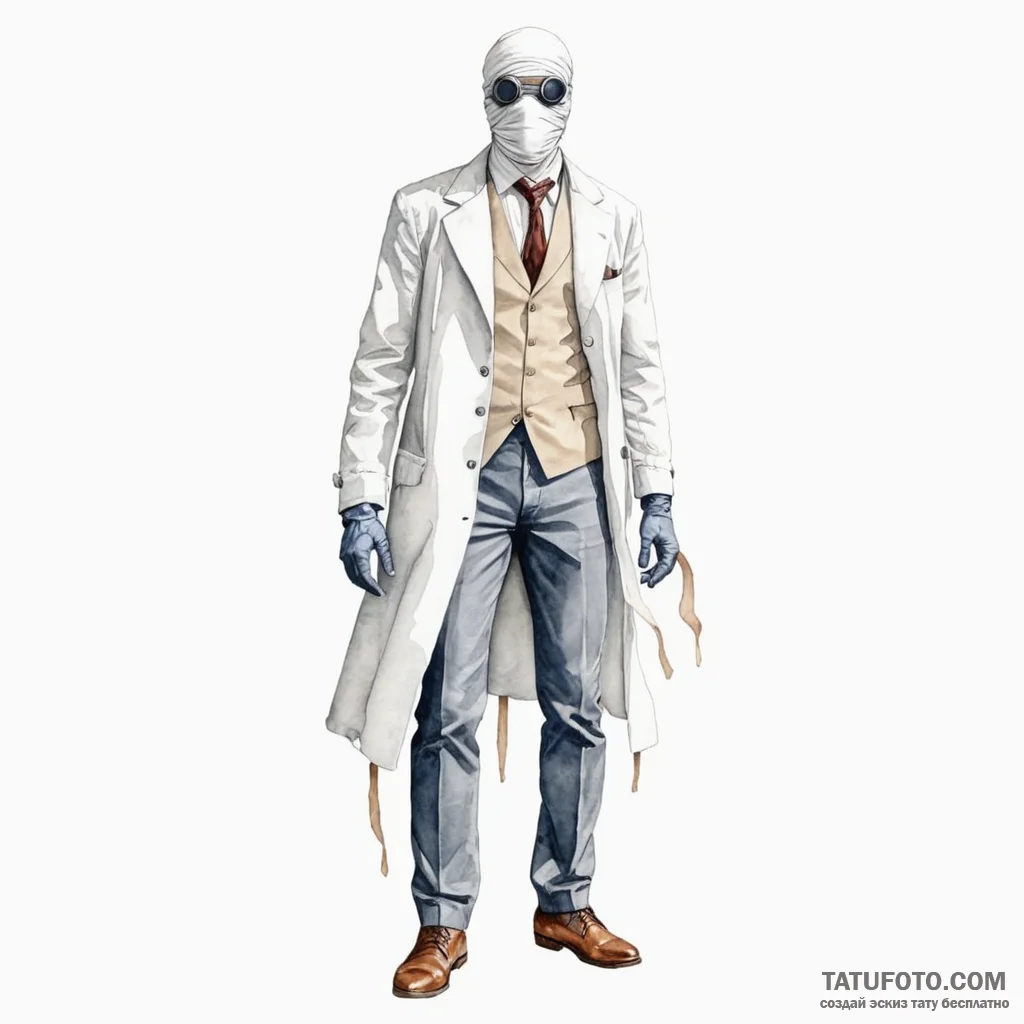 A watercolor tattoo of the invisible man, his... - эскиз тату (№1750398665_0, 20.06.2025 05:51) — Tatufoto.com