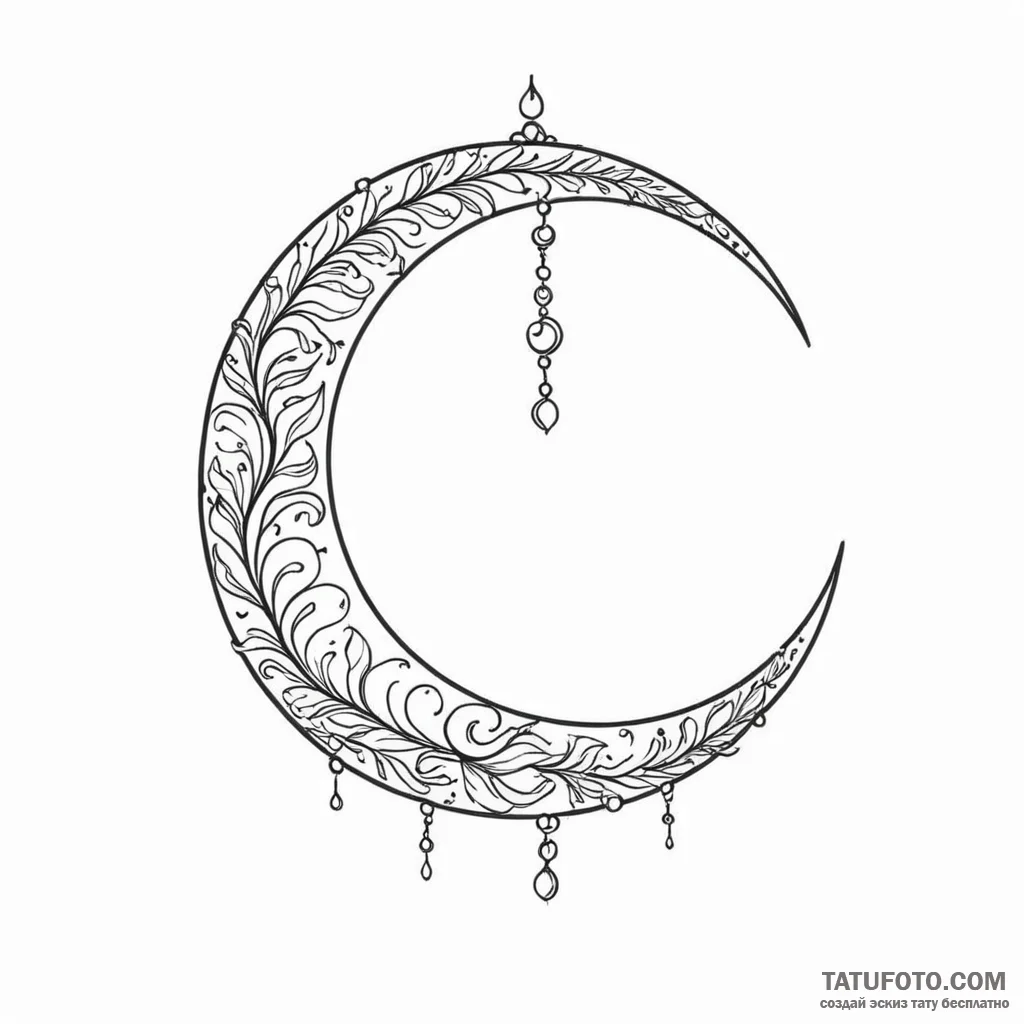 Crescent moon - эскиз тату (№1750398825_1, 20.06.2025 05:53) — Tatufoto.com