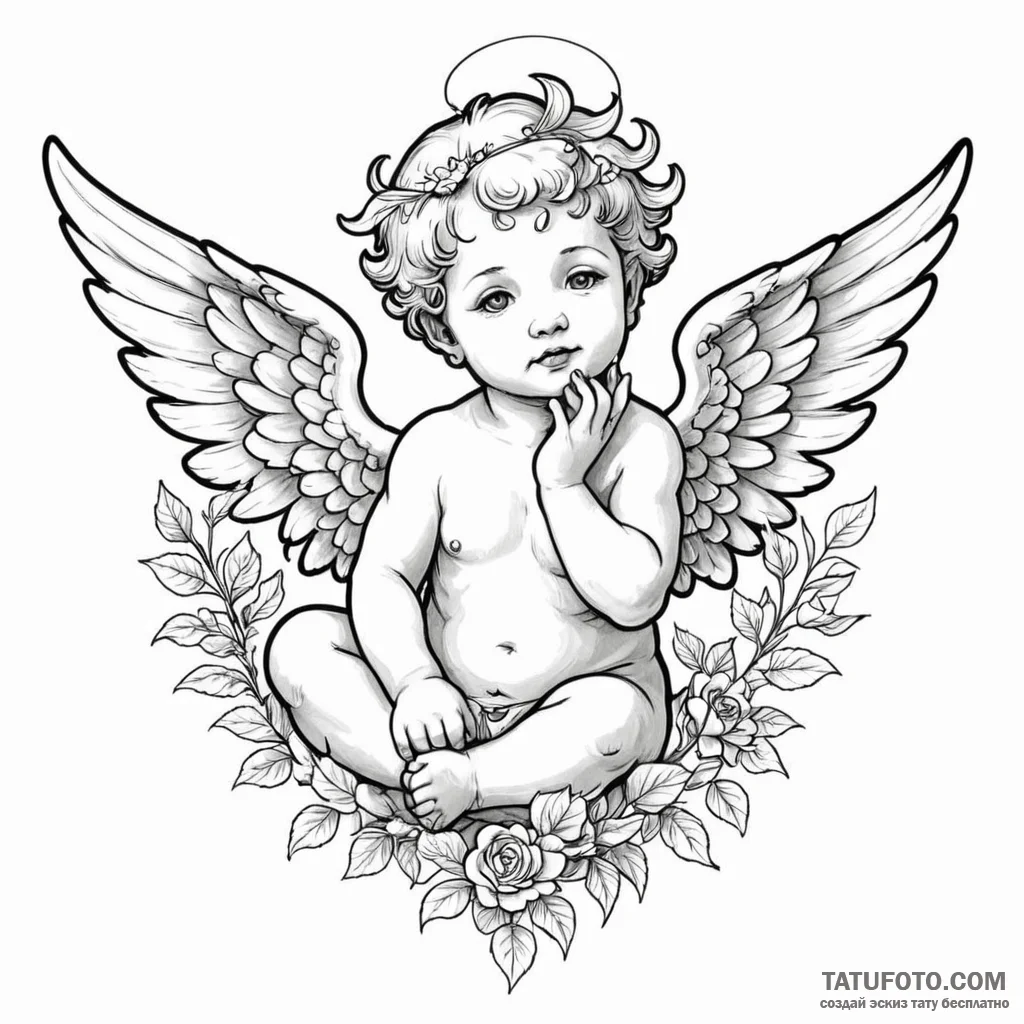 Cherub - эскиз тату (№1750399560_0, 20.06.2025 06:06) — Tatufoto.com