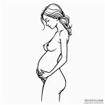 A powerful linework tattoo of a pregnant woma… — эскиз тату (№1750399722_0, 20.06.2025 06:08) — Tatufoto.com