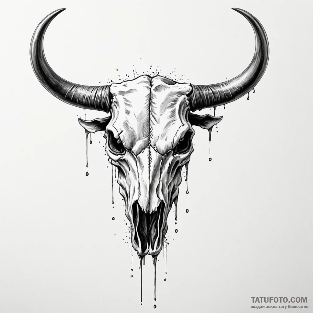 Bull skull - эскиз тату (№1750399815_0, 20.06.2025 06:10) — Tatufoto.com