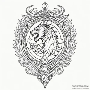 A linework tattoo design of the sigils of the... - эскиз тату (№1750400586_1, 20.06.2025 06:23) — Tatufoto.com