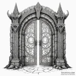A dotwork tattoo design of the doors of durin… — эскиз тату (№1750401408_0, 20.06.2025 06:36) — Tatufoto.com