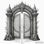 A dotwork tattoo design of the doors of durin… — эскиз тату (№1750401408_1, 20.06.2025 06:36) — Tatufoto.com