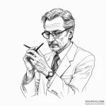 A sketch of the professor, adjusting his glas… — эскиз тату (№1750401491_0, 20.06.2025 06:38) — Tatufoto.com