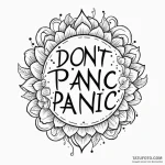 A neo-traditional design of the «don’t panic»… — эскиз тату (№1750402251_0, 20.06.2025 06:50) — Tatufoto.com