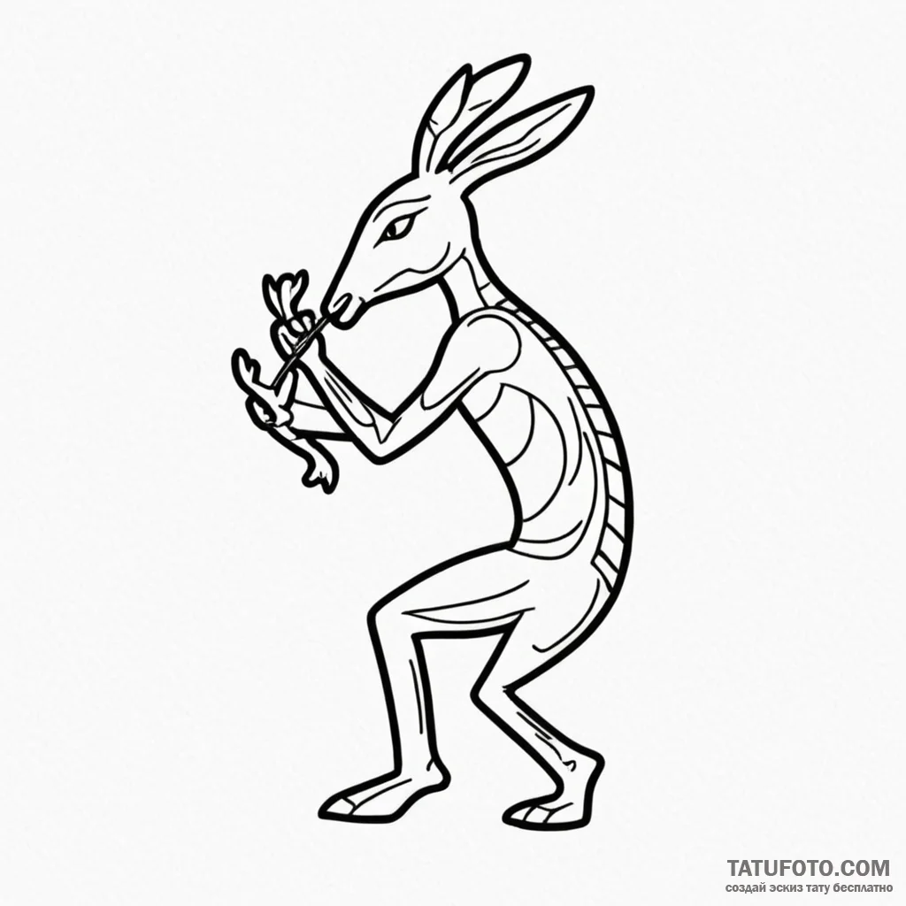 Kokopelli - эскиз тату (№1750402332_1, 20.06.2025 06:52) — Tatufoto.com