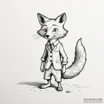 A minimalist tattoo of the fox from fantastic… — эскиз тату (№1750403157_0, 20.06.2025 07:05) — Tatufoto.com