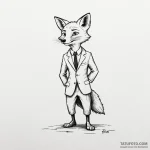 A minimalist tattoo of the fox from fantastic… — эскиз тату (№1750403157_1, 20.06.2025 07:05) — Tatufoto.com