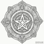 A dotwork design of a pentagram, surrounded b… — эскиз тату (№1750403242_0, 20.06.2025 07:07) — Tatufoto.com