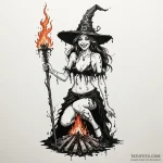 A trash polka tattoo of a beautiful witch bei… — эскиз тату (№1750405003_0, 20.06.2025 07:36) — Tatufoto.com