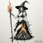 A trash polka tattoo of a beautiful witch bei… — эскиз тату (№1750405003_1, 20.06.2025 07:36) — Tatufoto.com