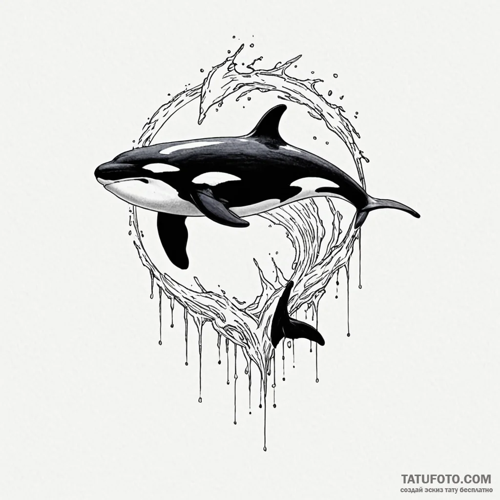 Killer whale - эскиз тату (№1750405083_1, 20.06.2025 07:38) — Tatufoto.com