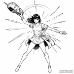 A graphic novel panel of the bride fighting g… — эскиз тату (№1750405164_0, 20.06.2025 07:39) — Tatufoto.com
