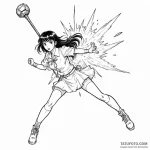 A graphic novel panel of the bride fighting g… — эскиз тату (№1750405164_1, 20.06.2025 07:39) — Tatufoto.com
