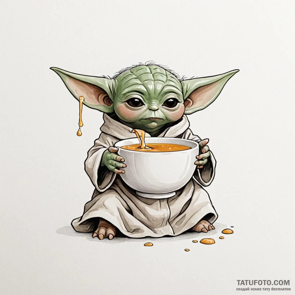 12. sketch style design of grogu (baby yoda)... - эскиз тату (№1750405882_0, 20.06.2025 07:51) — Tatufoto.com
