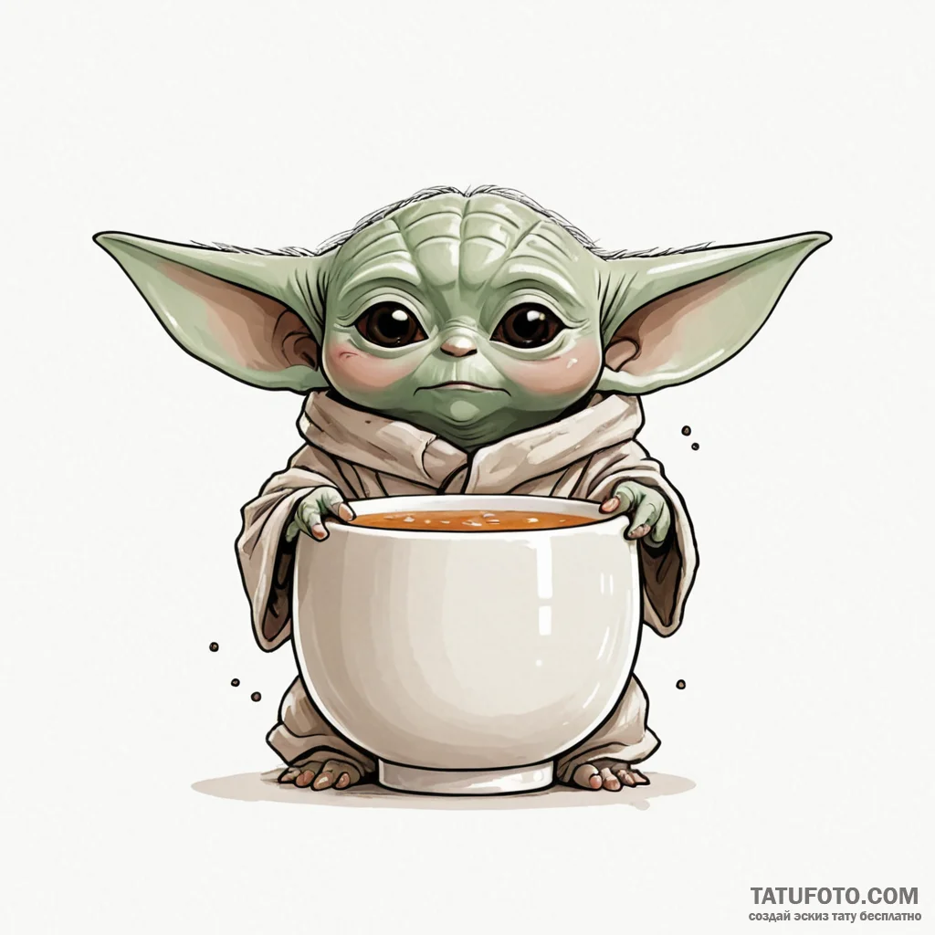 12. sketch style design of grogu (baby yoda)... - эскиз тату (№1750405882_1, 20.06.2025 07:51) — Tatufoto.com