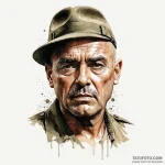 A watercolor sketch of colonel kurtz’s face e… — эскиз тату (№1750405967_0, 20.06.2025 07:52) — Tatufoto.com
