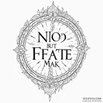 A graphic tattoo of the phrase «no fate but w… — эскиз тату (№1750406127_0, 20.06.2025 07:55) — Tatufoto.com