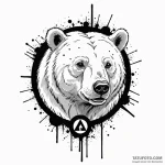 A trash polka composition of the white bear s… — эскиз тату (№1750406774_0, 20.06.2025 08:06) — Tatufoto.com