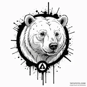 A trash polka composition of the white bear s... - эскиз тату (№1750406774_0, 20.06.2025 08:06) — Tatufoto.com
