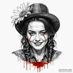 A sketch of daisy domergue from the hateful e… — эскиз тату (№1750406860_1, 20.06.2025 08:07) — Tatufoto.com