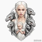 A neo-traditional portrait of daenerys targar… — эскиз тату (№1750407017_0, 20.06.2025 08:10) — Tatufoto.com