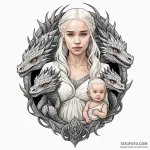 A neo-traditional portrait of daenerys targar… — эскиз тату (№1750407017_1, 20.06.2025 08:10) — Tatufoto.com