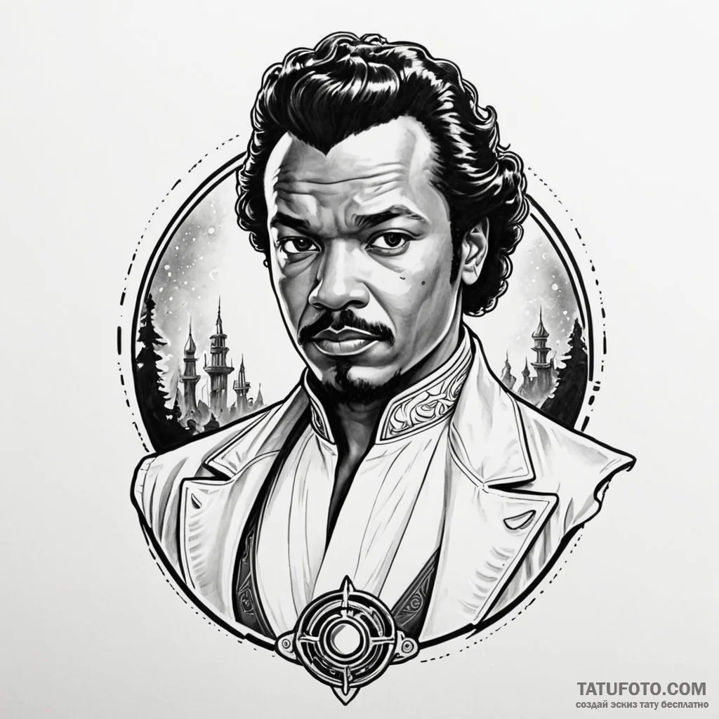 Neo-traditional tattoo of lando calrissian, c... - эскиз тату (№1750407662_1, 20.06.2025 08:21) — Tatufoto.com