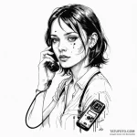 A trash polka tattoo of the «one phone call»… — эскиз тату (№1750407742_0, 20.06.2025 08:22) — Tatufoto.com