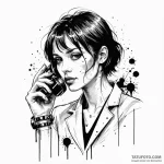 A trash polka tattoo of the «one phone call»… — эскиз тату (№1750407742_1, 20.06.2025 08:22) — Tatufoto.com