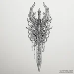 A neo-traditional design of a crysknife, orna… — эскиз тату (№1750407822_0, 20.06.2025 08:23) — Tatufoto.com